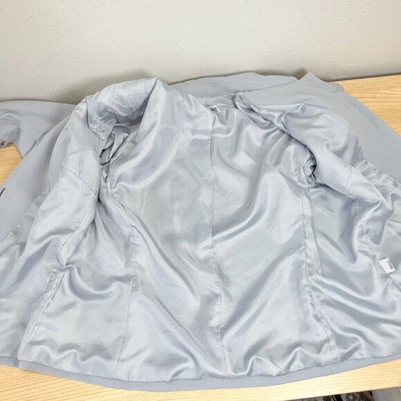 Talbots Wool Safari Utility Jacket Blazer Size 14 Light Blue Japan Vtg Career - Picture 5 of 15